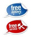 Free delivery, free service stickers. Royalty Free Stock Photo