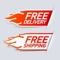 Free Delivery and Free Shipping labels Royalty Free Stock Photo