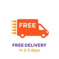 Free delivery icon on white Royalty Free Stock Photo