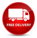 Free delivery elegant red round button Royalty Free Stock Photo
