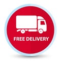 Free delivery flat prime red round button Royalty Free Stock Photo