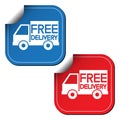 Free delivery labels or stickers Royalty Free Stock Photo