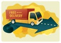 free delivery logistics van. Vector illustration decorative design