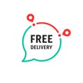 Free delivery message in linear bubble Royalty Free Stock Photo