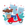Free delivery scooter coronavirus Stay home Royalty Free Stock Photo