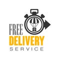 Free delivery service logo design template, vector Illustration on a white background Royalty Free Stock Photo