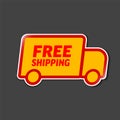 Free delivery shipping label tag sticker with car icon Royalty Free Stock Photo