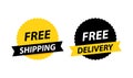 Free delivery or free shipping labels. Banner template. Vector illustration. Royalty Free Stock Photo