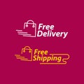 Free Delivery Free Shipping Tag Label Vector Template Design Illustration Royalty Free Stock Photo