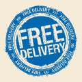 Free delivery stamp. Royalty Free Stock Photo