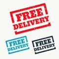 Free delivery stamp on white background Royalty Free Stock Photo