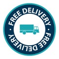 free delivery stamp on white Royalty Free Stock Photo