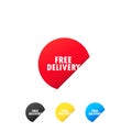 Free delivery stickers. Express delivery service. Vector on isolated white background. EPS 10 Royalty Free Stock Photo