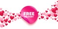 Free delivery tag. Shipping and cargo service message. Sticker love banner. Vector