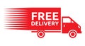 Free delivery truck - free shipping label Royalty Free Stock Photo