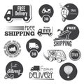 Free delivery truck - free shipping label Royalty Free Stock Photo