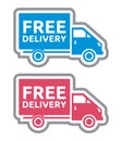 Free delivery truck - free shipping label Royalty Free Stock Photo