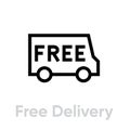 Free Delivery Truck icon. Editable line vector. Royalty Free Stock Photo