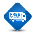 Free delivery truck icon elegant blue diamond button