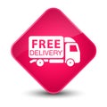 Free delivery truck icon elegant pink diamond button Royalty Free Stock Photo