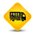 Free delivery truck icon elegant yellow diamond button Royalty Free Stock Photo