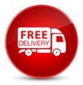 Free delivery truck icon elegant red round button Royalty Free Stock Photo