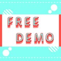 Free demo cyan and red promotion banner