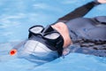 Free diving training on swimming pool Royalty Free Stock Photo