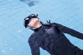 Free diving training on swimming pool Royalty Free Stock Photo