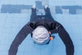 Free diving training on swimming pool Royalty Free Stock Photo