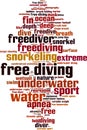 Free diving word cloud Royalty Free Stock Photo