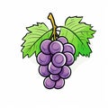 Free Download: Cartoon Grape Illustration In Simplified Colors