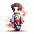 Free Download: Japanese Samurai Character Pixel Art