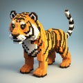 Free Download: Pixel Animal Tiger 3d Model Vector Design