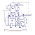 Free drawing of a refrigerating machine Royalty Free Stock Photo