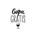 Free drink - in Spanish. Lettering. Ink illustration. Modern brush calligraphy Royalty Free Stock Photo