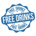 Free drinks grunge rubber stamp