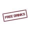 Free drinks rectangular stamp.