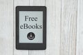 Free ebooks message on an e-reader screen Royalty Free Stock Photo
