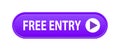 Free entry button Royalty Free Stock Photo