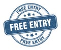 free entry stamp. free entry round grunge sign. Royalty Free Stock Photo