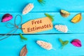 Free estimates text on paper tag