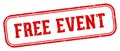 free event stamp. free event rectangular stamp on white background Royalty Free Stock Photo