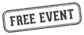 free event stamp. free event rectangular stamp on white background Royalty Free Stock Photo