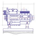 Free fantasy drawing of a refrigerating machine