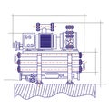 Free fantasy drawing of a refrigerating machine