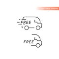 Free and fast delivery van line vector icon Royalty Free Stock Photo