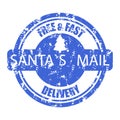 Free and fast service post office rubber stamp by santa mail Royalty Free Stock Photo