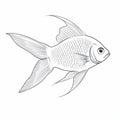 Free-flowing Line Goldfish Drawing: Detailed Character Illustration