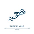 Free flying icon. Linear vector illustration from x treme collection. Outline free flying icon vector. Thin line symbol for use on